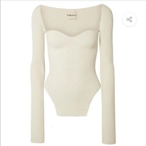 Tatiama White Sweetheart Neckline Top